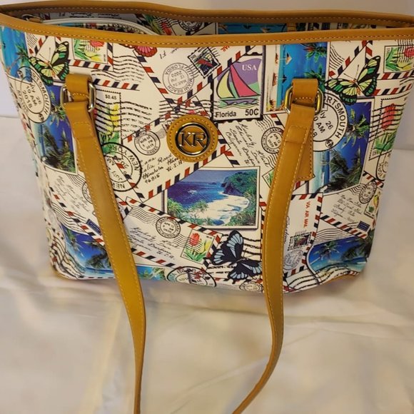 Kim Rogers Bags Kim Rogers Saffiano Postcard Tote Bag Poshmark